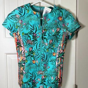 Johnny Was Taina Neoprene Surf Shirt Short Sleeve Onepiece size XS NWT